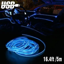 16.4ft Car USB Interior LED Decor Atmosphere Wire Strip Light Lamp Accessories