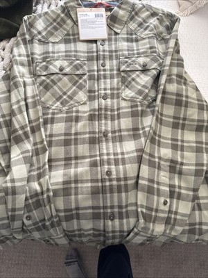 Simms Santee Flannel Men's XL Pale  Pine Shadow Box Plaid New with Tags
