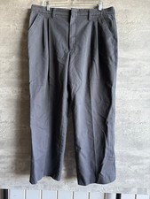Vintage 1990s Redkap Dark Gray Polycotton Pleated Workers Mechanic Pants Size 36