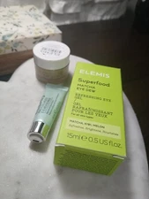 Elemis Superfood Matcha Eye Dew  .5oz + Rose Cleansing Balm +  Collagen Eye mask