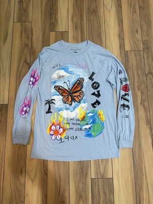 PacSun Nocturnal Love Long Sleeve Shirt Dreams Come True doodle butterfly Sz M