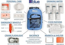 Blue Coolers Blue Seventy-Two 72 Hour Emergency Backpack Survival Kit