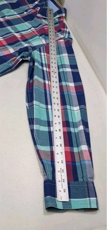 Chaps Easy Care Plaid Shirt Mens LT TALL Button Up Long Sleeve  #120t - Image 4 of 4