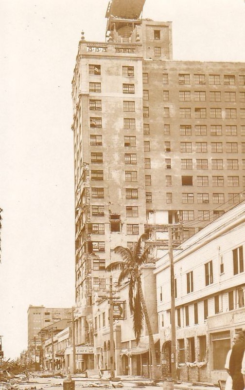 VINTAGE REAL PHOTO MIAMI FL POSTCARD HURRICANE 1926 MEYER - KISER BANK BUILDING