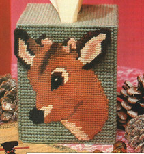 REINDEER TISSUE COVER CHRISTMAS PLASTIC CANVAS PATTERN INSTRUCTIONS