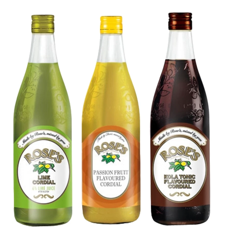 THE WESTON BILTONG COMPANY Rose's Cordial Various flavours (750ml Bottles)