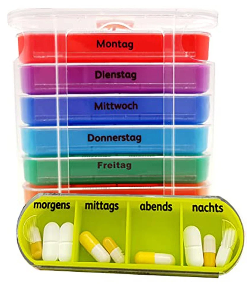 Tablettenbox 7 Tage Pillendose Pillenbox Medikamentenbox Medikamentendosierer - Bild 1 von 4