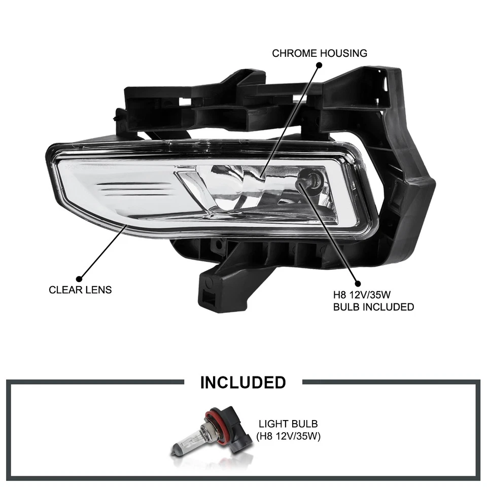 Fits 2017-2019 Versa Note Hatchback Clear Fog Lights Driving Lamps+Switch 17-19 - Image 3 of 4