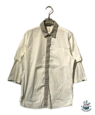 STONE ISLAND Layered fly-front shirt Size: S White Men 561910108