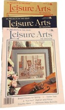 Lot 3 Leisure Arts Magazine 1989 Cross Stitch Knit Crochet Patterns Designs