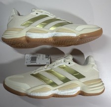 Adidas Stabil 16 Indoor Sneakers Off White Gold W Women Sz. 9 JP9764 New No Box