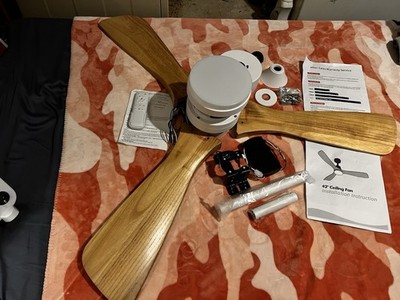 FOXZZ 42in 3 blade variable speed, Ceiling Fan w LED Light and Remote Control,  