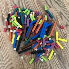 Lot Of 86 Multicolor Solid Wood Cuisenaire Rods