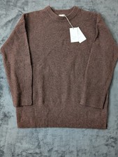 NWT A New Day Women M Brown Cashmere Like Knit Crewneck Sweater Soft Warm Cozy