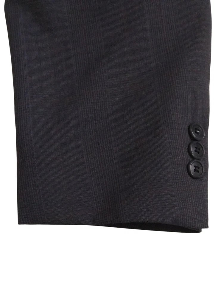 Vintage 90s Mappelli De Milano Gray Glen Plaid Red Check Wool Suit 43L 36X33 - Image 4 of 4