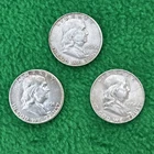 Franklin Half Dollar Lot of 3 - 90% Silver - Excellent Detail Remains!