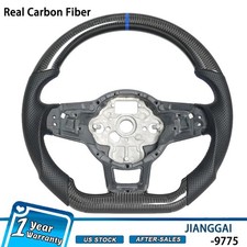 Real Carbon Fiber Steering Wheel Flat For Vw Golf R Gti Gli Mk7 Mk7.5 Gtd 1321 Real Carbon Fiber Steering Wheel Flat For Vw Golf R Gti Gli Mk7 Mk7.5 Gtd 1321