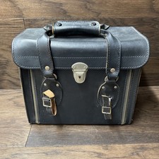 Vtg LEATHER CAMERA BAG by PARTNER of Japan Zip Down Front Shoulder Strap 13x10x7