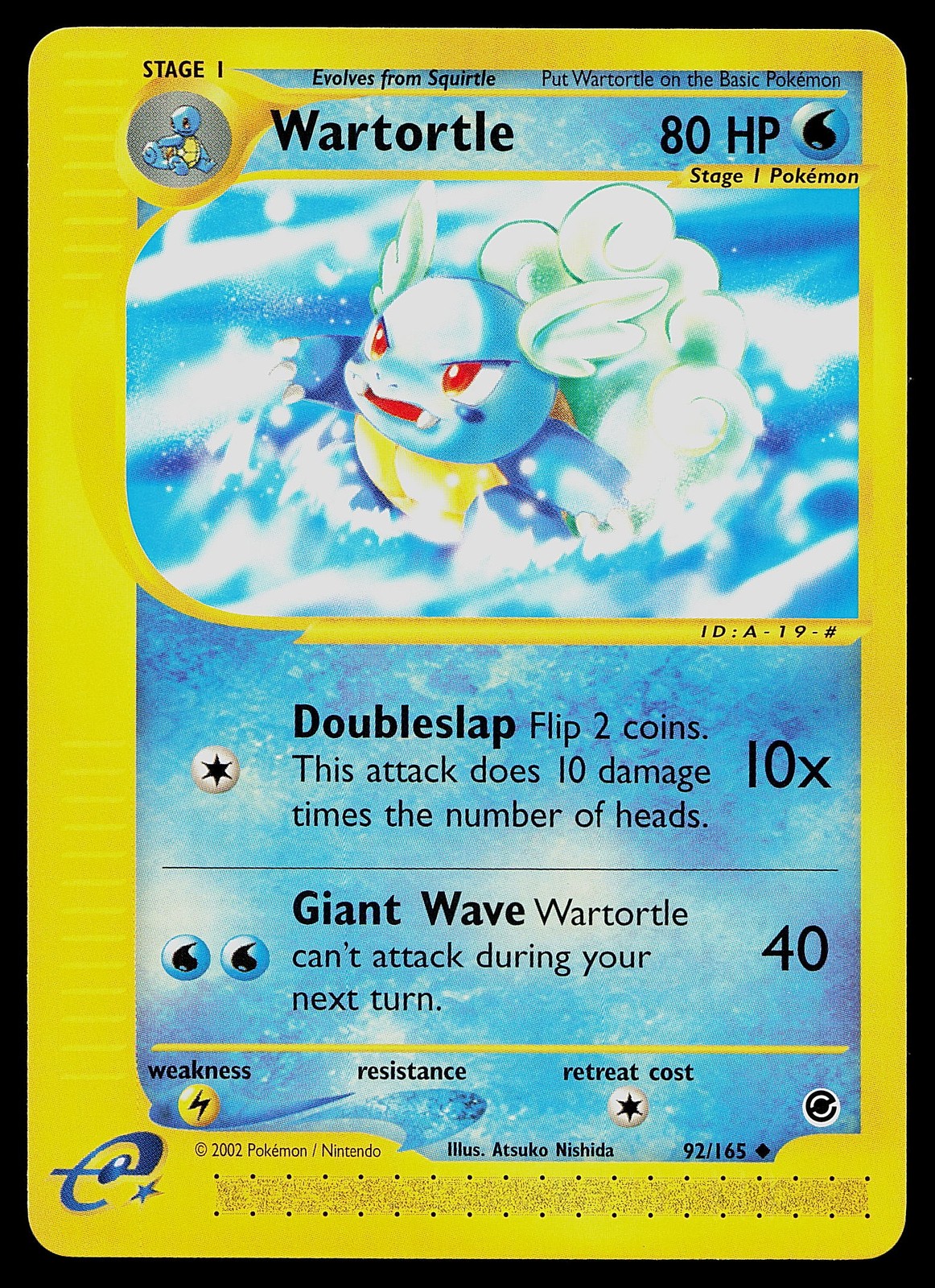 Pokemon Card - Wartortle Expedition 92/165 Uncommon