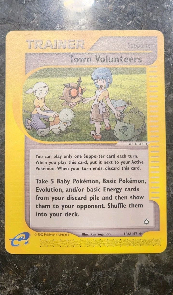 Pokémon TCG - Town Volunteers 136/147 - E-reader Aquapolis 2003 Uncommon