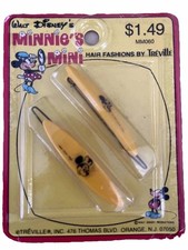 Vintage Disney Hair Barrettes Minnie Mouse pair Treville WDP A17