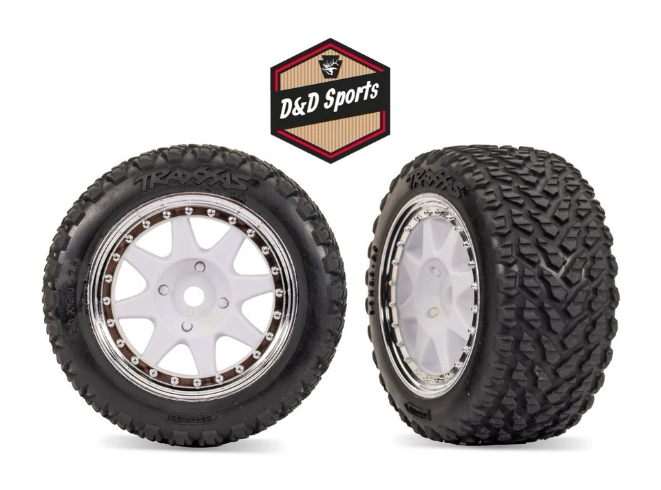Traxxas 10873-WHTC - White Front Mini Rally Wheels With Rally Tires (2) - Image 1 of 1