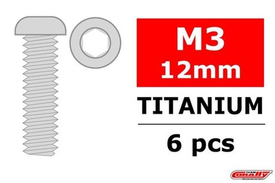 Team Corally Titanschrauben M3 x 12mm Innensechskant Linsenkopf 6 St  / C-3023-3