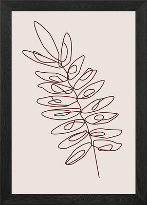 Handgezeichnete Blumenlinien gerahmtes Wandbild Poster Leinwanddruck Bild