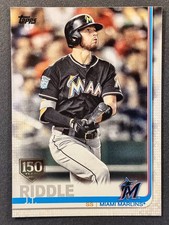 2019 Topps 150 Years Gold Stamp Parallel #607 JT Riddle Miami Marlins