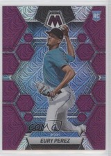 2023 Panini Chronicles Mosaic Purple Mojo Prizm /50 Eury Perez #16 u6m