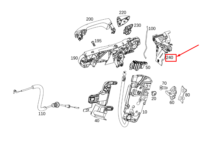 Support de roulement de porte avant gauche MERCEDES-BENZ GLB X247 A2477231500