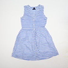 GAP A Line Dress Womens 0 Blue Striped Nautical Sleeveless Coastal