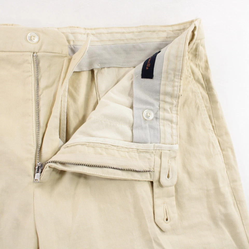 Zanella 全新带标签休闲裤/休闲裤 40 码美国“Devon”纯色黄色棉 — 第 3/4 张图片