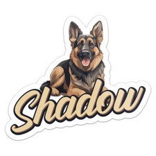 German Shepherd Dog Shadow Name Vinyl Decal Waterproof Car Bumper Sticker