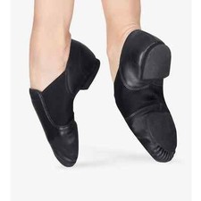 Capezio slip on jazz shoes size 1 black leather upper A7