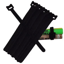 10x Hook + Loop Guitar PC Mic Cable Wire Cord Straps Ties Organizer Fastener BLK