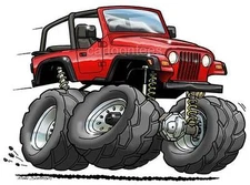 Jeep Wrangler TJ Cartoon Tshirt  #0562 GA muscle car auto