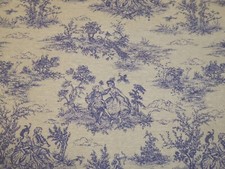 TOILE DE JOUY Fabric Cotton Curtain Cushion Upholstery in 5 COLOURS