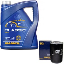 Motoröl Set 10W-40 5 Liter + Ölfilter SM 187 für Peugeot J5 505 Bus Kasten 2.5