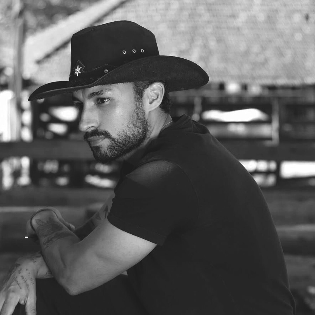 Black Tejana Hat Leather Cowboy Hat Western Cowhide Mens  display picture 1