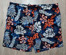 SAND N SUN SWIM TRUNKS HAWAIIAN BOARD SHORTS ORANGE BLUE Mens M 32-34