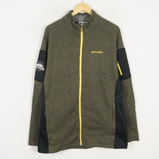 SPYDER Pullover Größe XL Polyester Full Zip Mock Neck Activewear Army Green K...