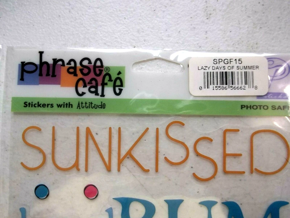 2 juegos de pegatinas de álbumes de recortes de café frase con actitud días perezosos de verano  Foto 2 de 3