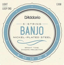 D'Addario EJ60 Nickel Wound 5 String Banjo Strings 9-20