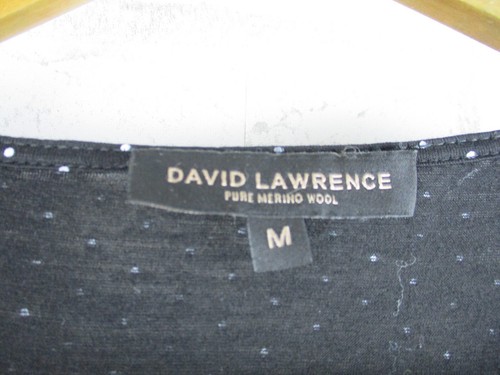 David Lawrence womens top blouse black white polka dot print M, 12 wool - Picture 4 of 9