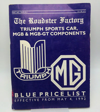 Triumph MGB MGB-GT The Roadster Factory 1992 Spare Parts Catalog / Catalogue
