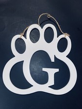 Paw Print Sign Wooden Plaque Dog Lover Pets Personalize G Wall Hanging Art