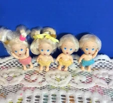 4 Vintage Tyco Quints Baby Dolls 1990 Blonde Blue Eyes