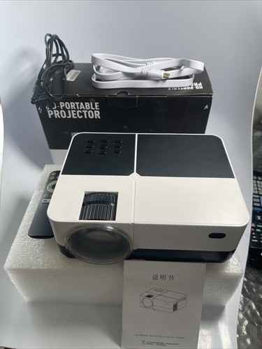 HD 1080p Tragbarer Projektor 30-150” USB 2x’s HDMI VGA Sd Karte Fernbedienung Box Produktbündel