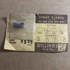 Nos Williams Sight Blade 316 Heights U Notch Rear Sight